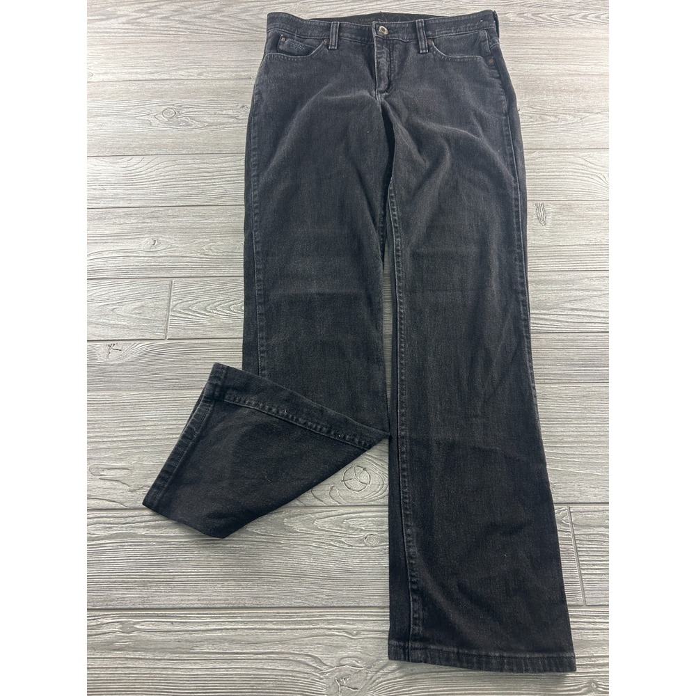 Wrangler Q Baby Straight Leg Womens Jeans Black Size 9/10x32 Mid Rise Denim